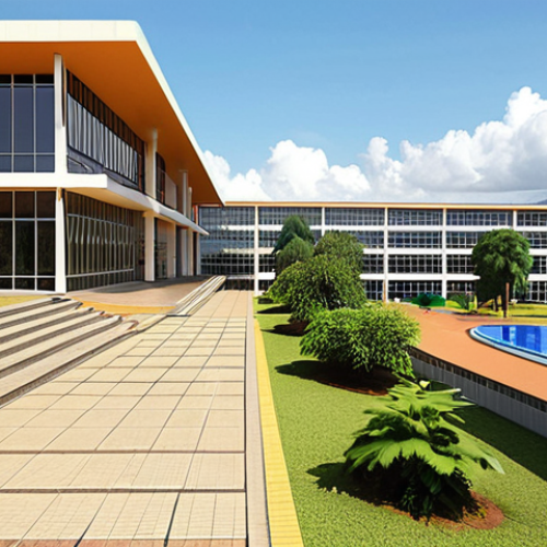 Home 11 **
Prompt: "A modern university campus in Rwanda, showcasing new buildings with state-of-the-art labs and lecture halls. Students are actively engaged in studying and using computers, with a focus on science and technology. The atmosphere is bright and optimistic, symbolizing the growth of higher education."
**