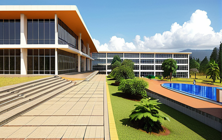 **
Prompt: "A modern university campus in Rwanda, showcasing new buildings with state-of-the-art labs and lecture halls. Students are actively engaged in studying and using computers, with a focus on science and technology. The atmosphere is bright and optimistic, symbolizing the growth of higher education."
**