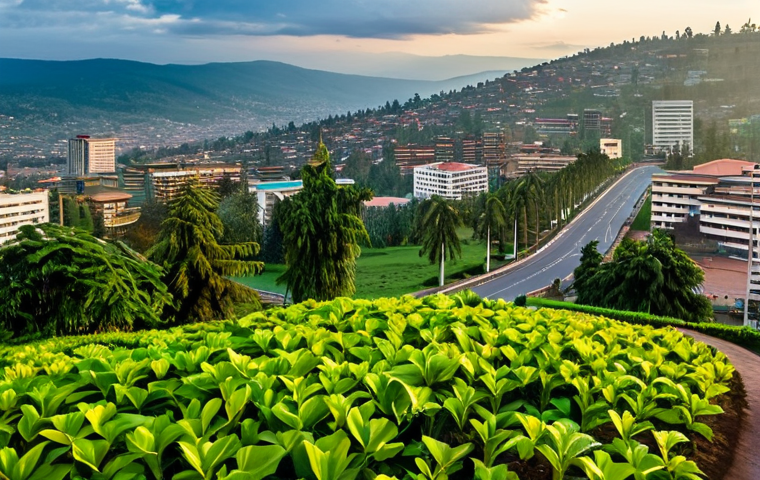 르완다 봉사자 후기 - **Prompt 1: Kigali's Serene & Vibrant Urban Landscape**
A panoramic, high-angle shot showcasing ...