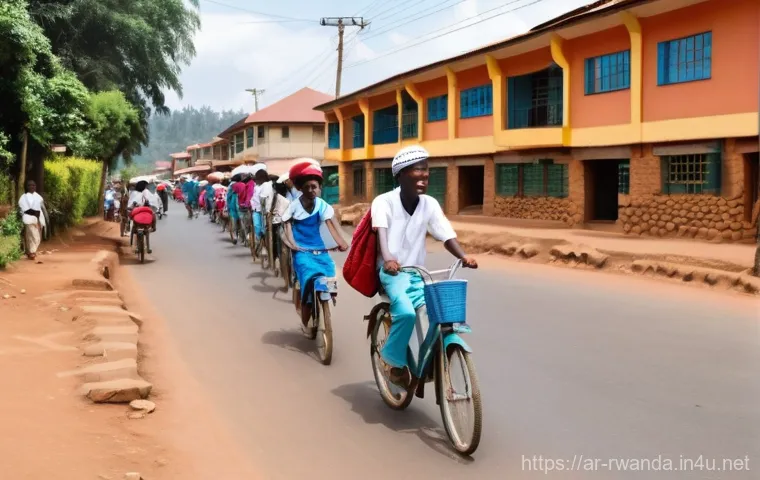 르완다에서 자전거 투어 - **"A lone cyclist, wearing a modern cycling helmet, brightly colored athletic jersey, and padded cyc... 르완다에서 자전거 투어 - **"A lone cyclist, wearing a modern cycling helmet, brightly colored athletic jersey, and padded cyc...