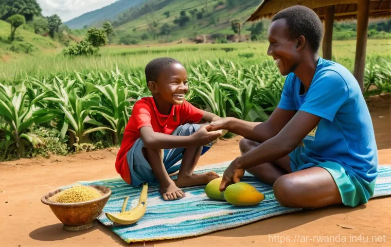 르완다에서 자전거 투어 - **"A bustling, clean street scene in Kigali, Rwanda, alive with daily activity. In the foreground, l... 르완다에서 자전거 투어 - **"A bustling, clean street scene in Kigali, Rwanda, alive with daily activity. In the foreground, l...