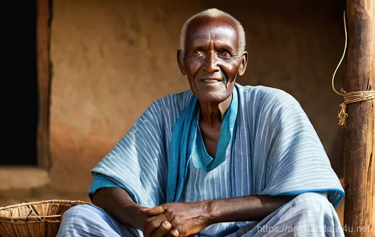 르완다의 주요 전통 악기 소개 - **Prompt 1: The Sage and His Inanga**
"A portrait of a wise, elderly Rwandan man, deeply engross...