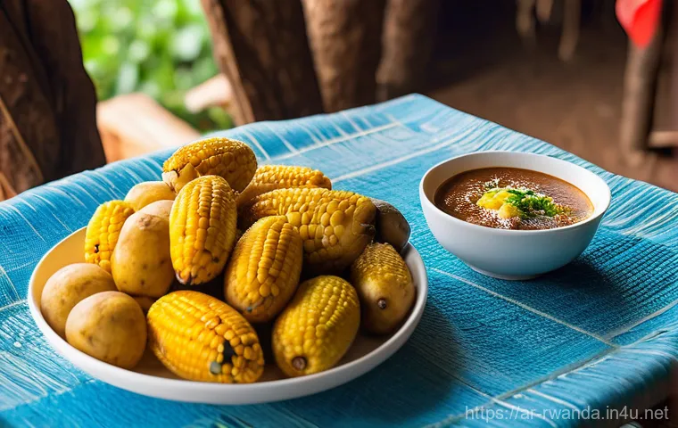 르완다 민속 음악 축제 - **Rwandan Festival Community and Crafts:**
    An immersive and heartwarming scene at a daytime Rwan...