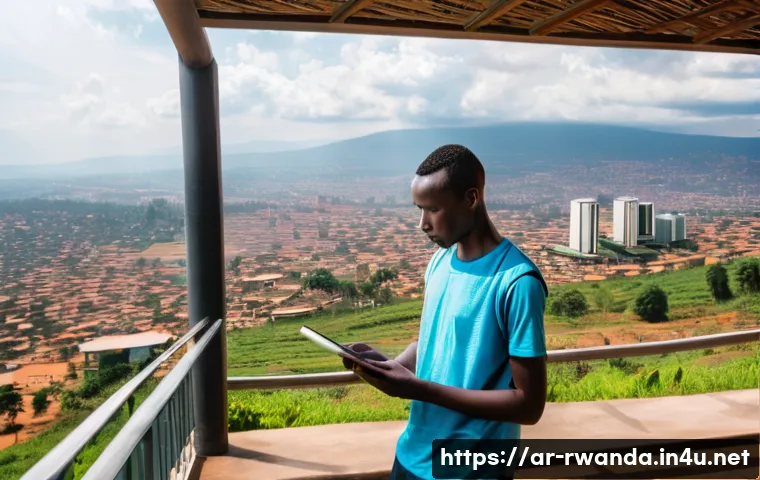 르완다의 최신 기술 도입 - **Prompt 1: Rwanda's Digital Horizon**
"A vibrant, wide-angle shot capturing the essence of Rwan...