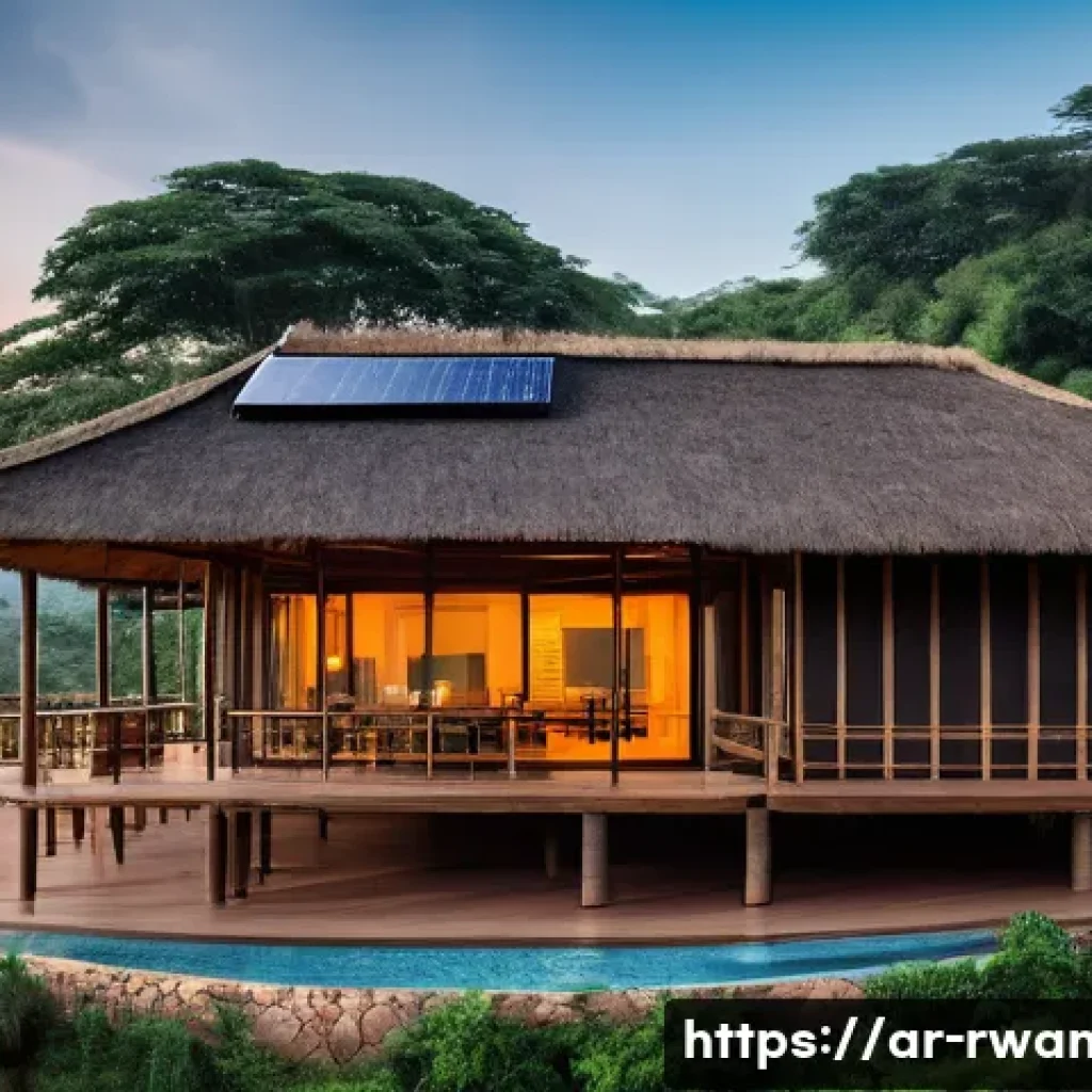 르완다에서의 에코 리조트 - A luxurious eco-friendly wooden lodge nestled in the lush greenery near Akagera National Park, Rwand...